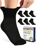 Pembrook Ankle Diabetic Socks for Women & Men | 6 Pairs | Wide Non Binding Socks Quarter Length | Edema Neuropathy Socks