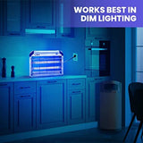 LiBa Electric Bug Zapper, Indoor Insect Killer - (2) Extra Replacement Bulbs - Fly, Mosquito Killer and Repellent - Lightweight, Powerful 2800V Grid, Easy-to-Clean, with a Removable Washable Tray.