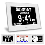 MRCHYDZ Clock with Day and Date for Elderly Large Display Digital Clock 5 Alarm 3 Medicine Reminders Dementia Clocks Digital Calendar Day Clocks Wall Clock Large Number Alarm Clocks 7 Inch White