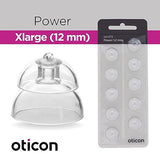 Genuine Oticon Hearing Aid Domes Minifit Power 12mm (0.47 inches - XLarge), Oticon Branded OEM Denmark Replacements, Authentic Accessories for Optimal Performance -2 Pack/20 Domes Total