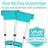 Vive Premium Crutch Pads & Hand Grips - Comfortable, Breathable, Machine Washable Padding - Moisture Wicking & Odor Reducing Pillow Accessory Covers for Adult & Youth Walking Crutches