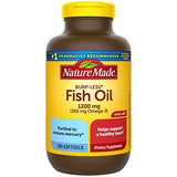 Burp-Less Fish Oil 1200 mg, 200 Softgels, Fish Oil Omega 3 Supplement