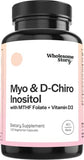 Myo-Inositol & D-Chiro Inositol Capsules with MTHF, Folate, Vitamin D| Support for Ovarian Function, Hormone Balance, & Homocysteine Levels | Fertility Supplements for Women | 40:1 Ratio