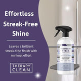 Therapy Stainless Steel Cleaner Kit with Premium Microfiber Cloth - Polish, Sink Cleaner, Grill Cleaner Spray and Metal Polish