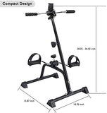 Pedal Exerciser Bike Hand Arm Leg and Knee Peddler Adjustable Fitness Equipment for Seniors, Elderly Home Pedal Exercise Bike for Total Body, with Gift Box & Monitor