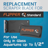 FL!PPER Flipper Standard Aquarium Scraper Replacement Blades for Fish Tank Cleaning Kits – Stainless Steel Replacement Blades for Glass Tanks – Aquarium Cleaner Blades, 2 Pack