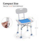Delog Heavy Duty Shower Chair with Back 500lb, Padded Bath Seat with Height Adjustable, Tool Free Anti-Slip Shower Bench Bathtub Stool for Elderly, Senior, Handicap & Disabled
