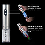 Secura Electric Wine Opener, Automatic Electric Wine Bottle Corkscrew Opener with Foil Cutter, Rechargeable (Stainless Steel)