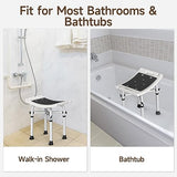 WAYES Shower Chair for Bathtub, 500lbs, Cross-Brace Support, Tool-Free Assembly, Height Adjustable Bathtub Chair for Elderly, Shower Stool Fit for Standard Bathtub and Small Barthtub