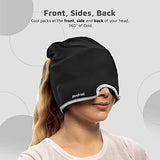 Magic Gel Migraine Ice Head Wrap | Real Migraine & Headache Relief | The Original Headache Cap | Cold, Comfortable, Dark & Cool; Endorsed by Physicians, Loved by Thousands - (Black)