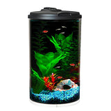 Koller Products Plastic 6-Gallon AquaView 360 Aquarium Kit for Tropical Fish, Betta Fish with LED Lighting and Power Filter Clear