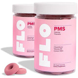 FLO PMS Gummies for Women - Proactive PMS Relief - Targets Hormonal Acne, Bloating, Cramps, & Mood Swings with Chasteberry, Vitamin B6, & Lemon Balm - PMS Gummies (Pack of 2)