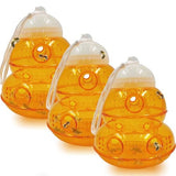 (Set of 3 Pcs) Wasp Trap Outdoor Hanging, Garden Yellow Jacket Trap for Outdoor, Bee Traps for Outside Reusable, Hornet Yellow Jacket Deterrent Trap Hanging (Orange)