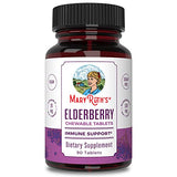 MaryRuth's Herbal Supplement Chewables Tablet | for Immune Support | Black Elderberry + Vitamin C | Sambucus Nigra | Gluten Free | Non-GMO | 90 Servings