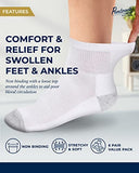 Pembrook Ankle Diabetic Socks for Women & Men | 6 Pairs | Wide Non Binding Socks Quarter Length | Edema Neuropathy Socks