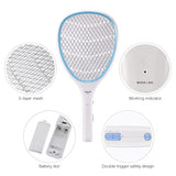 Faicuk Handheld Bug Zapper Racket Electric Fly Swatter (Cream Blue)