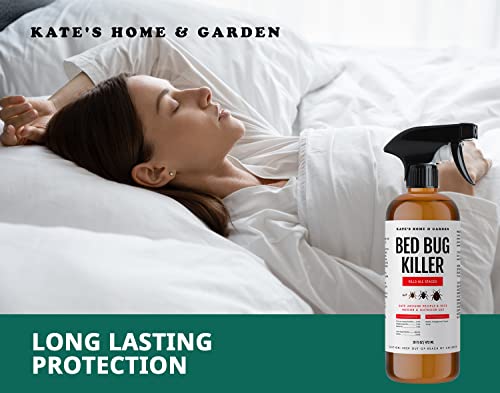 Bed Bug Killer for Mattress (16oz) - Kate's Home & Garden. Repel and Kill Indoor Infestation with Natural & Non-Toxic Bed Bug Killer Spray