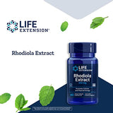 Life Extension Rhodiola Extract, Rhodiola rosea supplement, standardized extract, promotes physical and mental performance, gluten-free, non-GMO, vegetarian, 250 mg, 60 capsules
