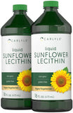 Sunflower Lecithin Liquid 16 oz Oil | 2 Pack | Vegan, Vegetarian, Non-GMO, Soy Free, Gluten Free | by Carlyle