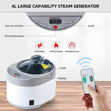 Smartmak Sauna Steamer, Portable 4L Upgraded Steam Pot Generator with Remote Control, Spa Machine with Timer Display Herbal Box for Body Detox, 110V US Plug- Grey