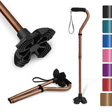 KINGGEAR Adjustable Cane for Men & Women - Lightweight & Sturdy Offset Walking Stick (Bronze)