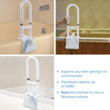 Icedeer Adjustable Bathtub Grab Bars for Seniors, Tub Handle Grab Bar for Elderly Bath Support, Bathtub Safety Rail, White