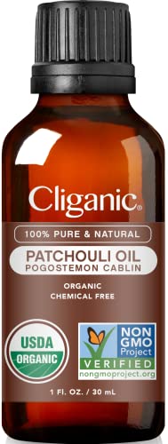 Cliganic Organic Patchouli Essential Oil - 100% Pure Natural for Aromatherapy Diffuser | Non-GMO Verified