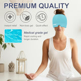 EXQUISLIFE Migraine Headache Relief Cap, Gel Ice Head Wrap, Hot and Cold Therapy, Headache Eyes Mask for Sinus, Puffy Eyes, Tension and Stress Relief (Blue)