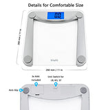 Vitafit Digital Bathroom Scale for Body Weight,Weighing Professional Since 2001,Extra Large Blue Backlit LCD and Step-On, Batteries Included, 400lb/180kg,Clear Glass,Silver