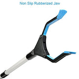 2023 Upgrade Grabber Reacher Tool, 360° Rotating Head, Wide Jaw, 32" Foldable, Lightweight Trash Claw Grabbers for Elderly, Reaching Tool for Trash Pick Up Stick, Litter Picker, Arm Extension (Blue3)