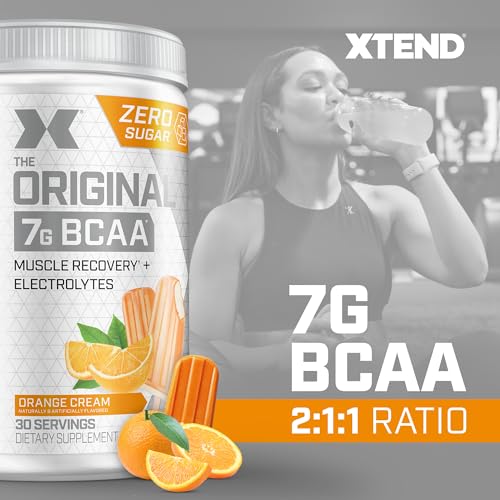 XTEND Original BCAA Powder Orange Cream | Sugar Free Post Workout Muscle Recovery Drink with Amino Acids | 7g BCAAs for Men & Women | 30 Servings