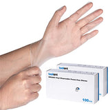 OKIAAS Disposable Gloves XL, Food Safe, Bulk of 200 Pcs|Latex and Powder-Free Clear Vinyl Gloves for Cleaning, Food Prep