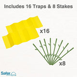 Safer Home SH5026-3SR Houseplant Sticky Stake Insect Traps for Indoor Plants - 48 Traps Included - Controls Aphids, Whiteflies, Fruit Flies, Fungus Gnats, and Other Insects