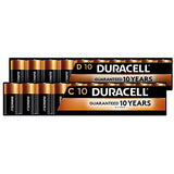 Duracell Coppertop C + D Batteries Combo Pack, 10 Count Each, C Battery and D Battery with Long-Lasting Power, Alkaline Battery - 20 Count Total