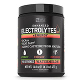 Vela Electrolyte Powder Recovery Drink + Energy (90 Servings | Watermelon) w Real Salt +BCAAs Sugar Free Electrolyte Supplement w Potassium Zinc