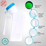 Portable Urinals for Men & Elderly Bottle with Glow Lid in The Dark, Screw Cap 1000ml-Male Urinal Pee Bottle with Spill Proof Plastic Jar for Travel & Urine Collection Pack of 3
