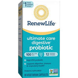 Renew Life Ultimate Care Probiotic Capsules, Daily Supplement Supports Respiratory, Digestive and Immune Health, L. Rhamnosus GG, Dairy, Soy and gluten-free, 100 Billion CFU, 30 Count