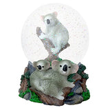 Elanze Designs Climbing Koala Family 100MM Sturdy Wind Up Musical Glitter Water Snow Globe Magical Tabletop Dresser Nightstand Figurine Decoration Plays Tune Born Free