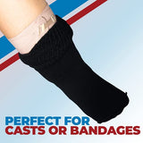 Extra Wide Socks for Swollen Feet, Diabetic Socks for Men, Hospital Socks, Extra Wide Bariatric Socks, Non Slip Socks Mens and Womens, Diabetic Socks for Men, Wide Socks Men - 2 Pairs Black