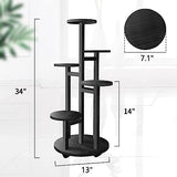 GEEBOBO 5 Tiered Tall Plant Stand for Indoor, Wood Plant Shelf Corner Display Rack, Multi-tier Planter Pot Holder Flower Stand for Living Room Balcony Garden Patio (Black)