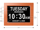 【New 2023】American Lifetime Dementia Clock Large Digital Clock for Seniors, Digital Clock Large Display with custom Alarms Clock with Day & Date for Elderly Large Number Digital Clock Brown Wood Color