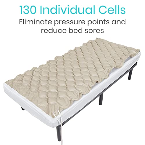 Vive Alternating Pressure Pad Replacement - Inflatable Low Air Loss Mattress Topper for Pressure Ulcer and Sore Relief Treatment - Fits Standard Hospital Bed - For Elderly, Seniors, Bedridden Patients