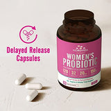 NordVida Women's Probiotic, 120 Billion & 32 Strains, Shelf Stable Probiotic for Gut, Vagina & Urinary Tract, with Cranberry, Prebiotic, Digestive Enzymes, No Gluten Dairy, 30 Delayed Release Capsules