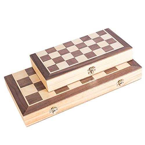 Chess Set Chess Wooden Wooden Checker Board Solid Wood Pieces Folding Chess Board High-End Puzzle Chess Game Chess Game Board Set (Color : Brown)