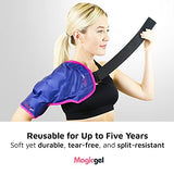 Magic Gel Ice Pack | Reusable, Flexible & Long Lasting for Rotator Cuff Injuries, Bursitis and Swelling | Hot or Cold Therapy Compression Wrap for Left or Right Shoulder
