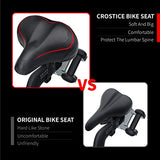 Crostice Wide Bike Seat Compatible with Peloton Bike & Bike Plus, Upgraded Comfort Bike Seat Cushion for Women & Men & Old, Extra Oversized Saddle Seat Cover Pad Replacement, Accessory for Bike