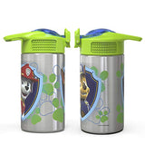 Zak Designs 15.5oz Stainless Steel Kids Water Bottle with Flip-up Straw Spout - BPA Free Durable Design, Paw Patrol Boy SS