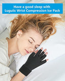 Luguiic Finger Arthritis Compression Ice Glove for Women and Men, Adjustable Wrist Strap Hand Wrist Ice Pack Pain Relief for Arthritis, Carpal Tunnel, Tendinitis Cold&Heat Therapy M Pack of ONE