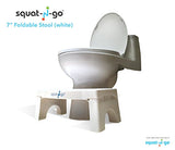 Squat N Go Folding Squatting Stool | The Only Foldable Toilet Stool | Convenient and Compact Great for Travel | Fits All Toilets, Folds for Easy Storage, Use in Any Bathroom | White Color |