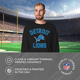 Team Fan Apparel NFL Adult Gameday Football Crewneck Sweatshirt - Cotton Blend - Stay Warm, Comfortable & Stylish on Game Day (Detroit Lions - Black, Adult Large)